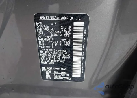 2015 Nissan Quest Platinum/S/Sl/Sv из США, поврежденный, VIN JN8AE2KPXF9128329